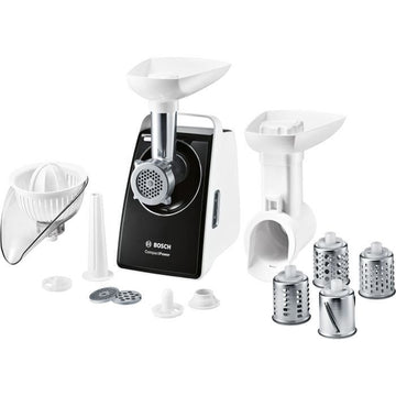 BOSCH - Compact Power vleesmolen - 500W - Motor geblokkeerd 1800W - 2 kg / min - 3 molenroosters - Wit / Zwart