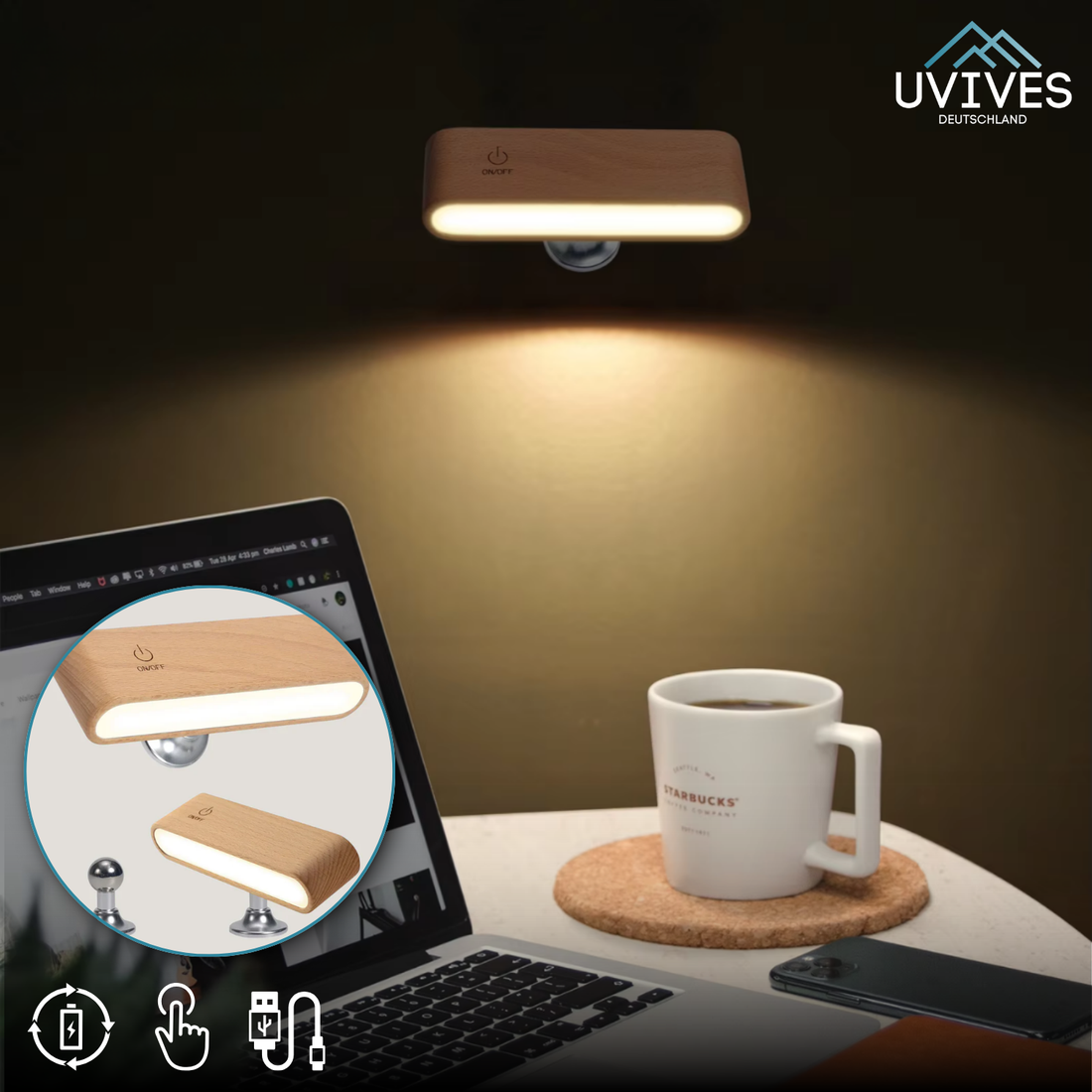 LumaWood â 360° Lichtkomfort ohne Kabelsalat 0