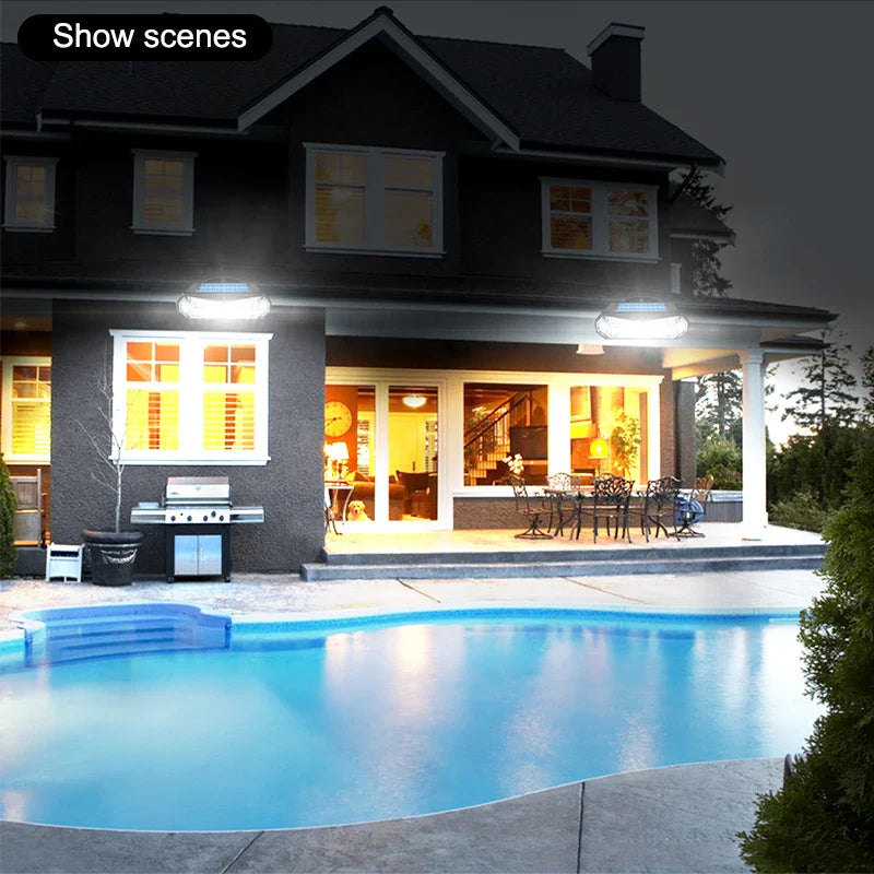 LuminoGuard | Solar LED Wandleuchte | 158 LEDs Bewegungsmelder | IP65 Wetterfest 5