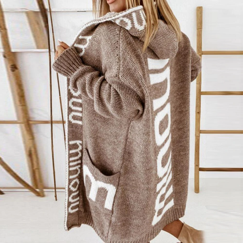 Naomi⢠| Drucktasche Kapuzen-Strickjacke