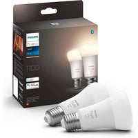 Philips Hue Wit, E27 verbonden LED-lamp, Equivalent 75W, 1100 Lumen, Bluetooth compatibel, 2-pack