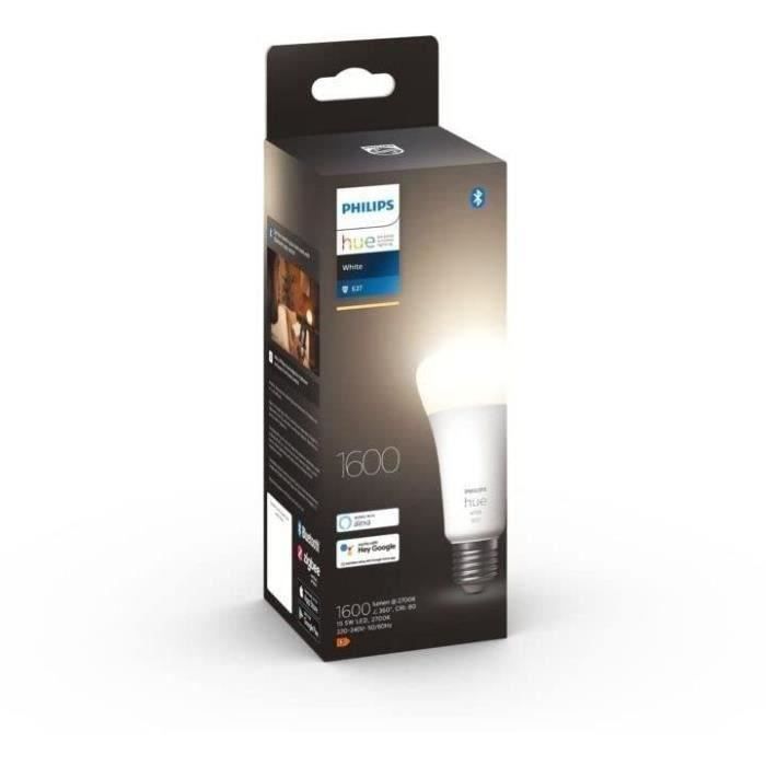 Philips Hue White, LED Verbonden LED E27 100W, 1600 Lumen, Bluetooth-compatibel, werkt met Alexa, Google, Homekit