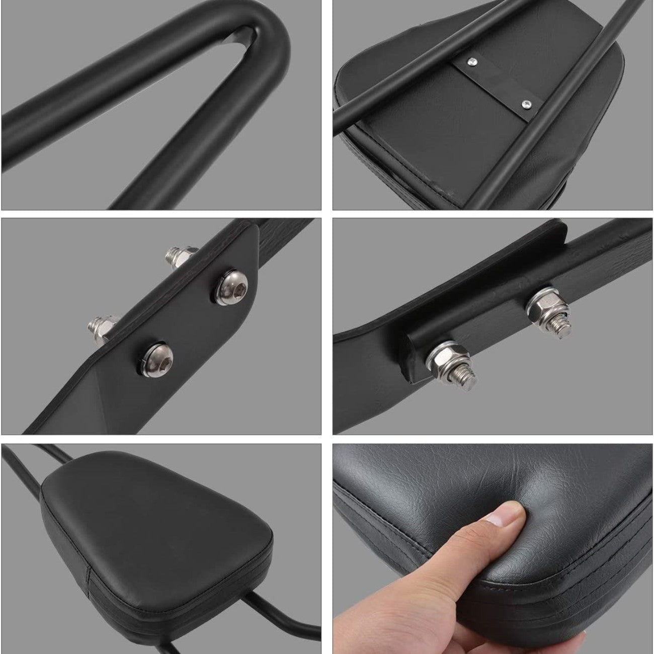 Motorfiets Sissy Bar Rugsteun, Duurzame Stalen Constructie, Comfortabele Bekleding, Eenvoudige Installatie