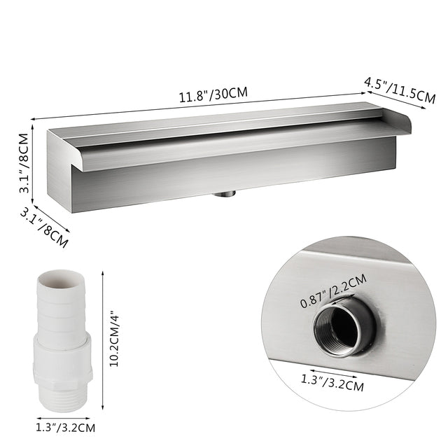 Zwembadfontein, Roestvrij staal, Waterval effect, Eenvoudige installatie
