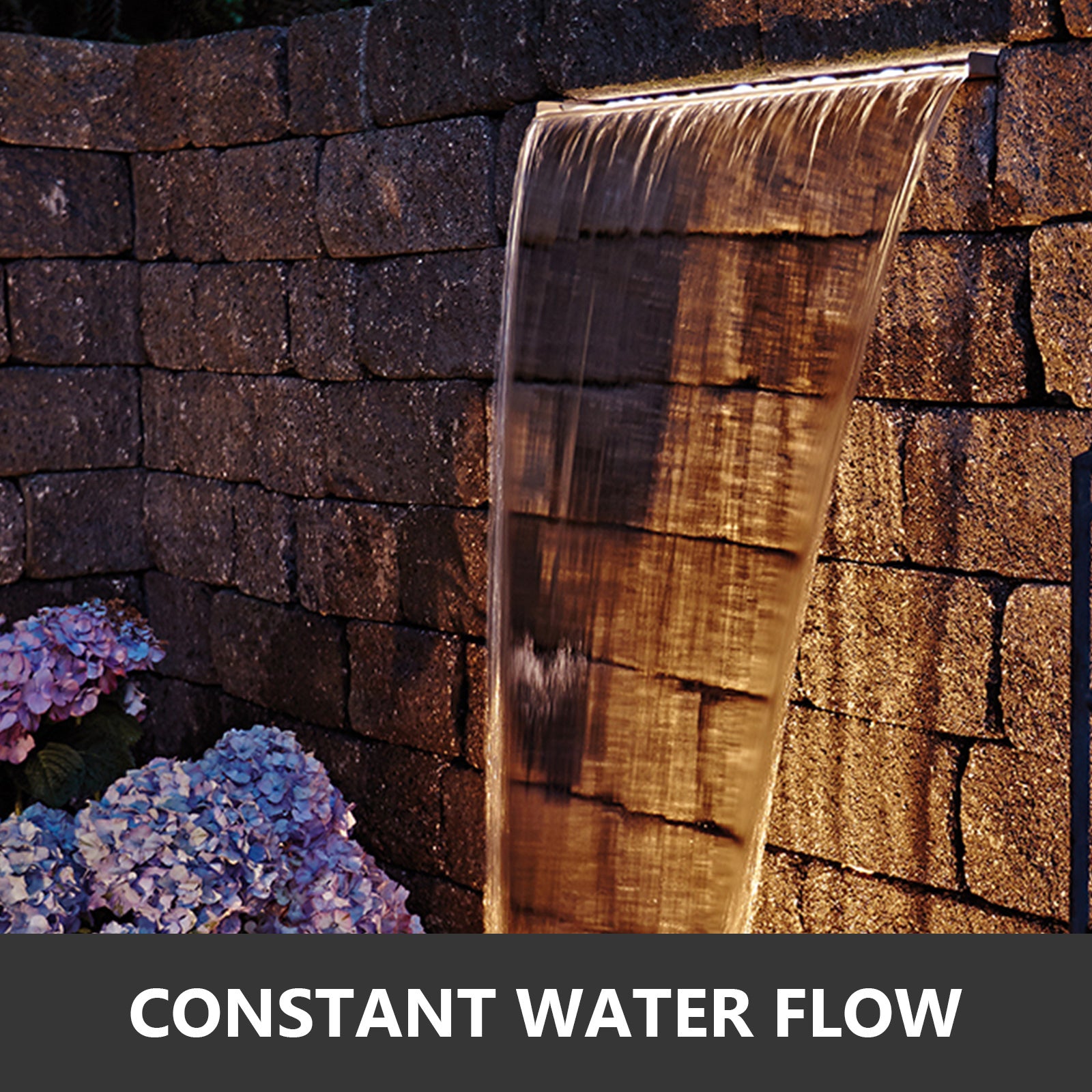 Zwembadfontein, Roestvrij staal, Waterval effect, Eenvoudige installatie