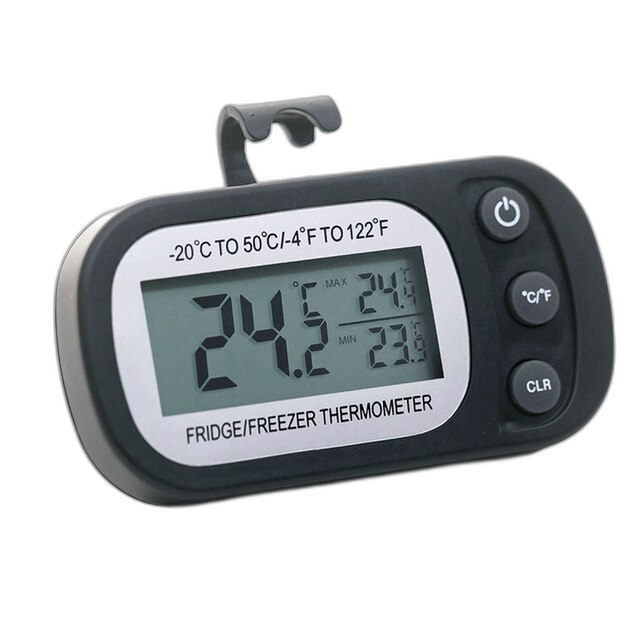 Digital Waterproof Thermometer - Large Screen, Hanging Refrigerator With