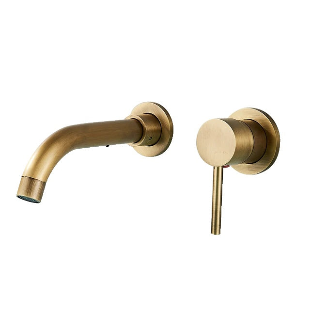 Bathroom Faucet, Brass Construction, Wall Mount Spout