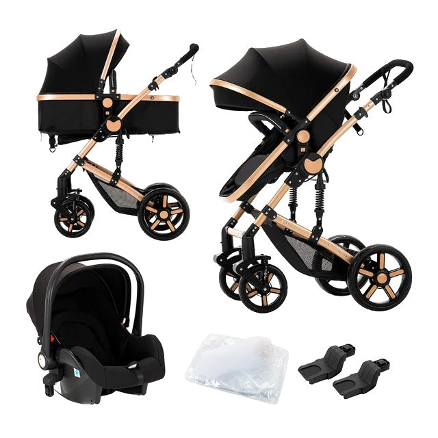 Kinderwagen, 3-in-1 ontwerp, lichtgewicht met regenhoes