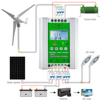 MPPT Wind Solar Hybrid Controller, 1400W Power Capacity, 12V/24V Compatibility