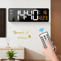 Digital Wall Clock, Large LED Display, Remote Control