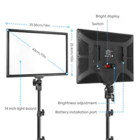 Ringlicht, 17 inch LED-paneel, afstandsbediening