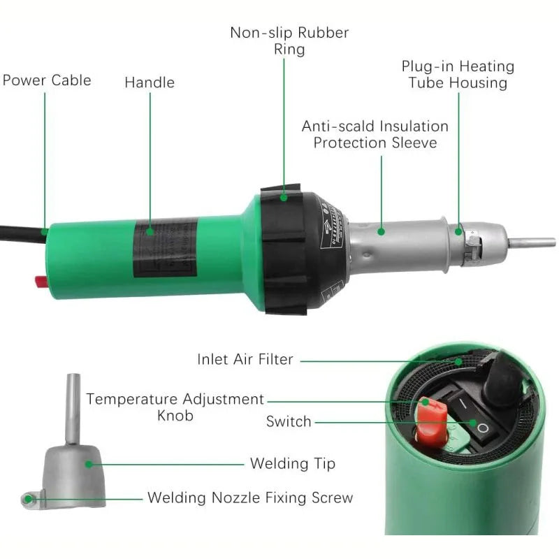 Plastic Welding Torch, 220V Power, Temperature Adjusting