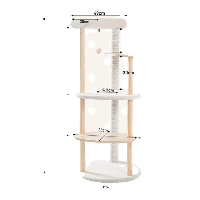 Kattenboomhuis met dubbel appartement, krabpaal met sisalpaal