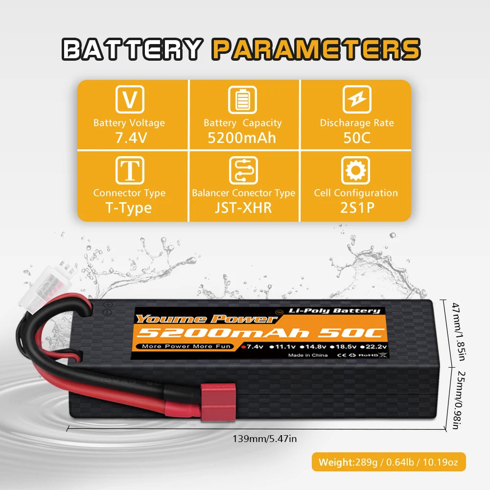 RC Lipo Batterij, Hoge Capaciteit, XT60 Connector