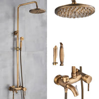 Bathroom Shower Set, Antique Brass, Wall Mounted