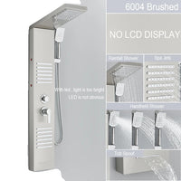 Shower Panel, LED Waterfall Rain Shower, Double Handle Mixer Tap