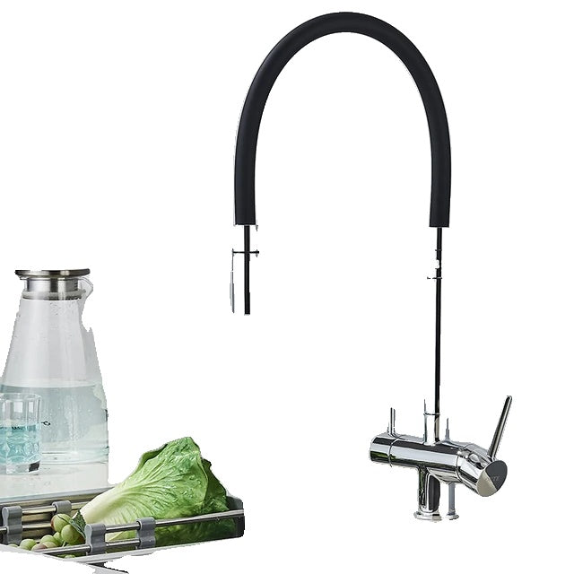 Kitchen Sink Faucet, 360° Pull Out Spout, Cold Hot Water Mixer Tap