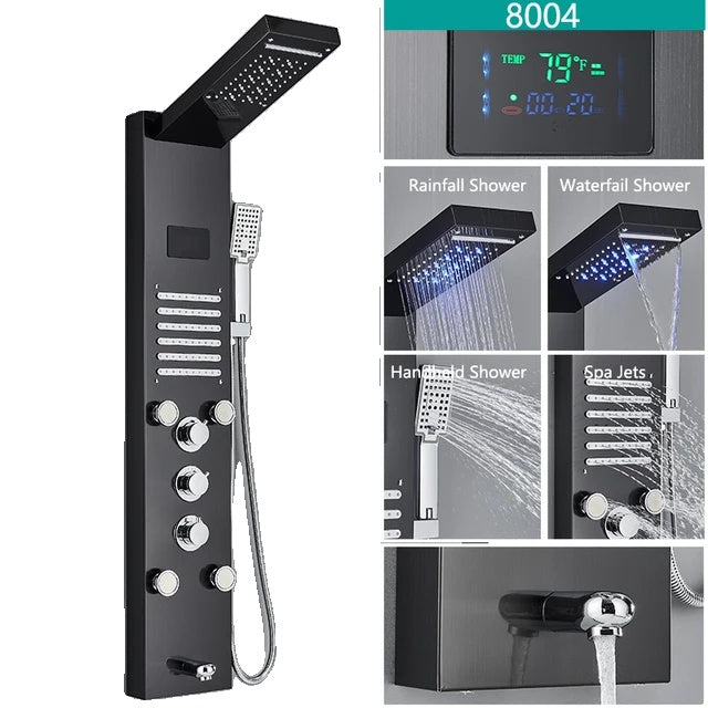 LED Shower Faucet, Temperature Digital Display, Body Massage System