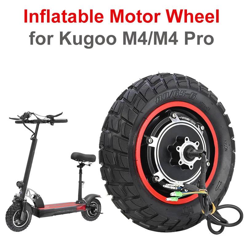 Electric Scooter Brushless Hub Motor, 48V Power, 10 Inch Inflatable Tire