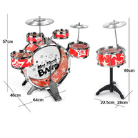 Kids Drum Set, 6-Piece, Folding Step Stool, Cymbal Pedal