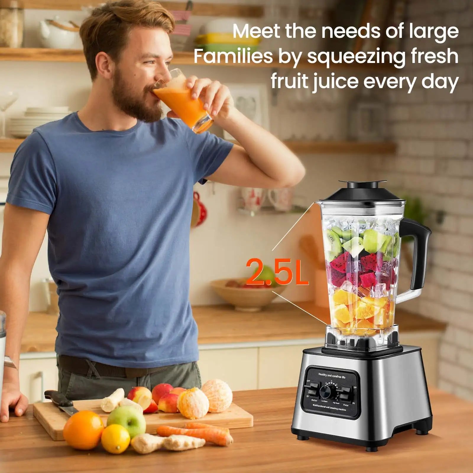 Blender Mixer, 6000W Vermogen, 25L Container