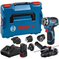 BOSCH Professionele Boor GSR 12V-35 FC 2xbatterijen 3.0 AH + Gal 12v-40 GFA lader 12-H -B W E X L-BOXX