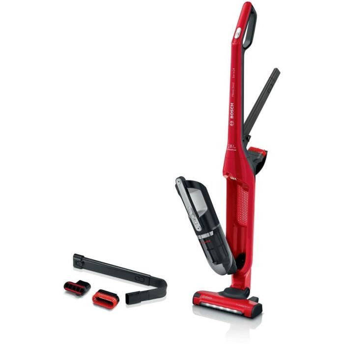 BOSCH BBH3ZOO28 Flexxo Zoo'o 2in1 draadloze en multifunctionele stofzuiger - 2 snelheden - 28 V - 55 minuten looptijd - Rood