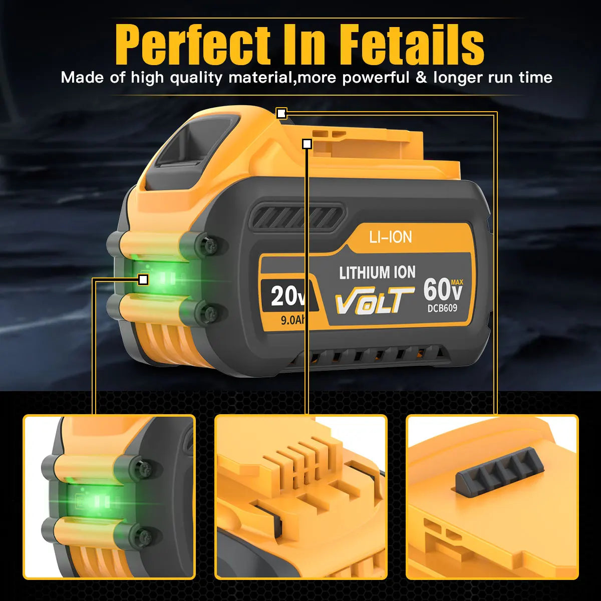 Dewalt 20v Battery, 9000mAh, Li-ion