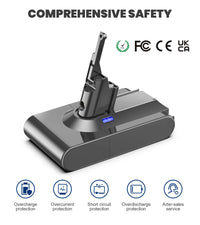 Stofzuiger Batterij, Oplaadbaar, Compatibel met Dyson V6-V10