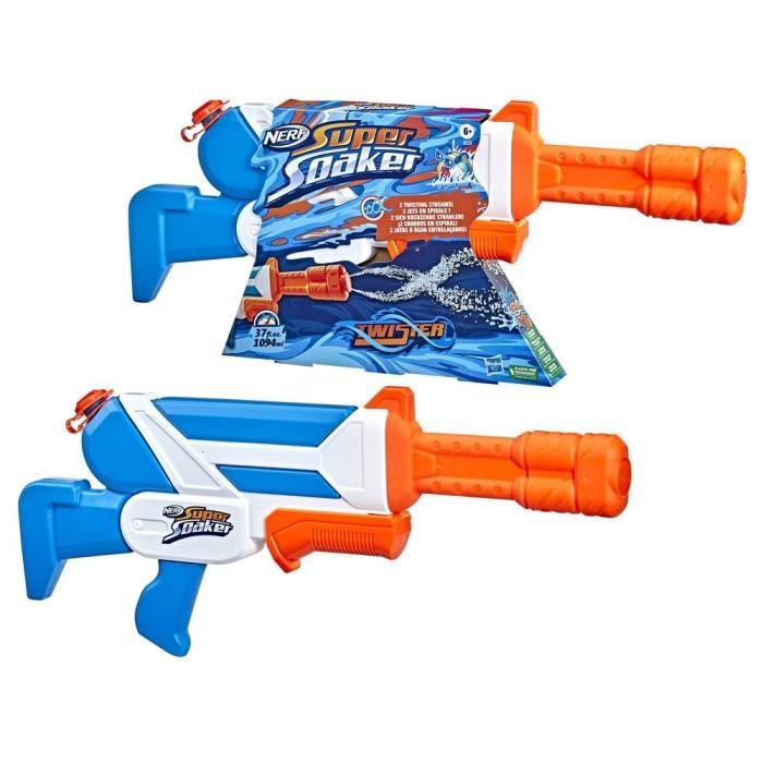 NERF SUPER SOAKER - Twister water blaster - fires 2 twisted water jets, pump mechanism, outdoor water feature