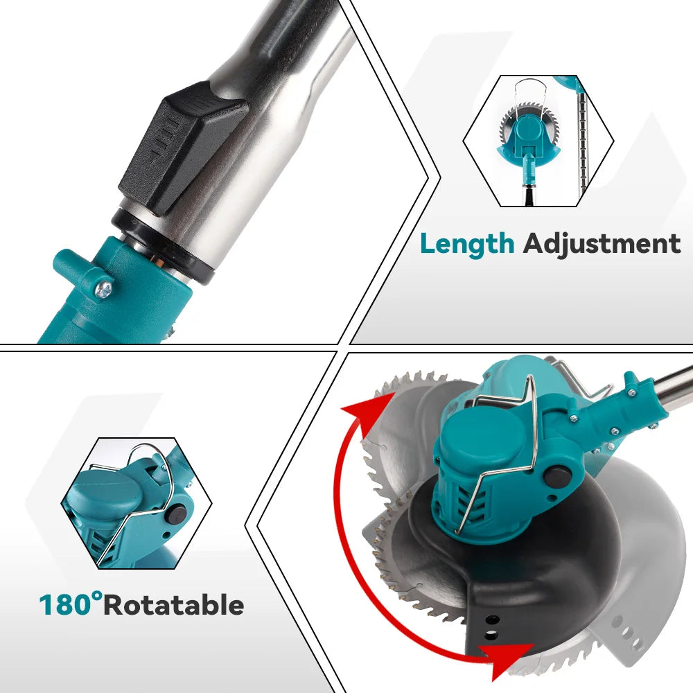 Elektrische Grasmaaier, Opvouwbaar Ontwerp, Compatibel met Makita 18V Batterij