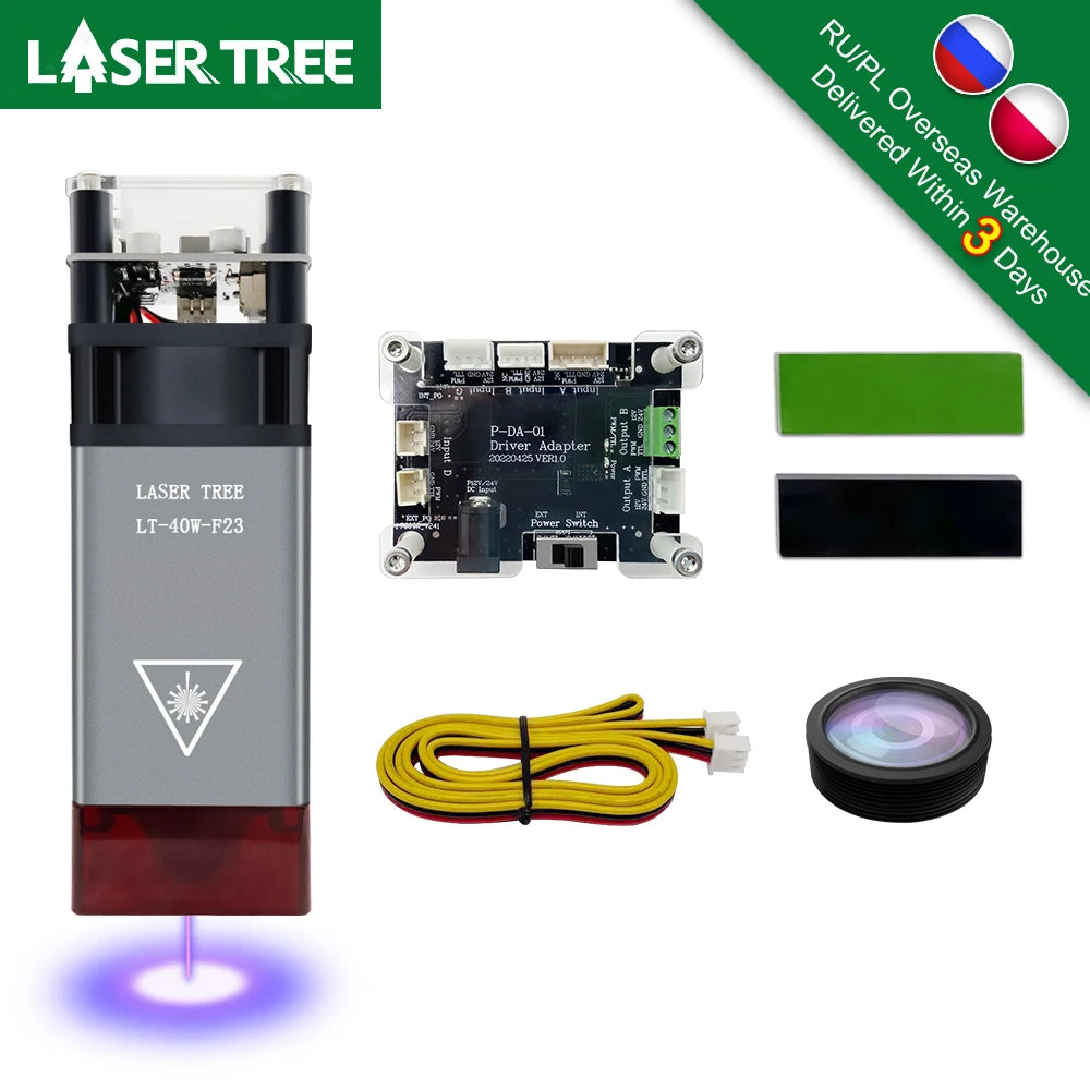 Laser Module, 20W, 40W, 80W Optical Power, Blue Light 450nm