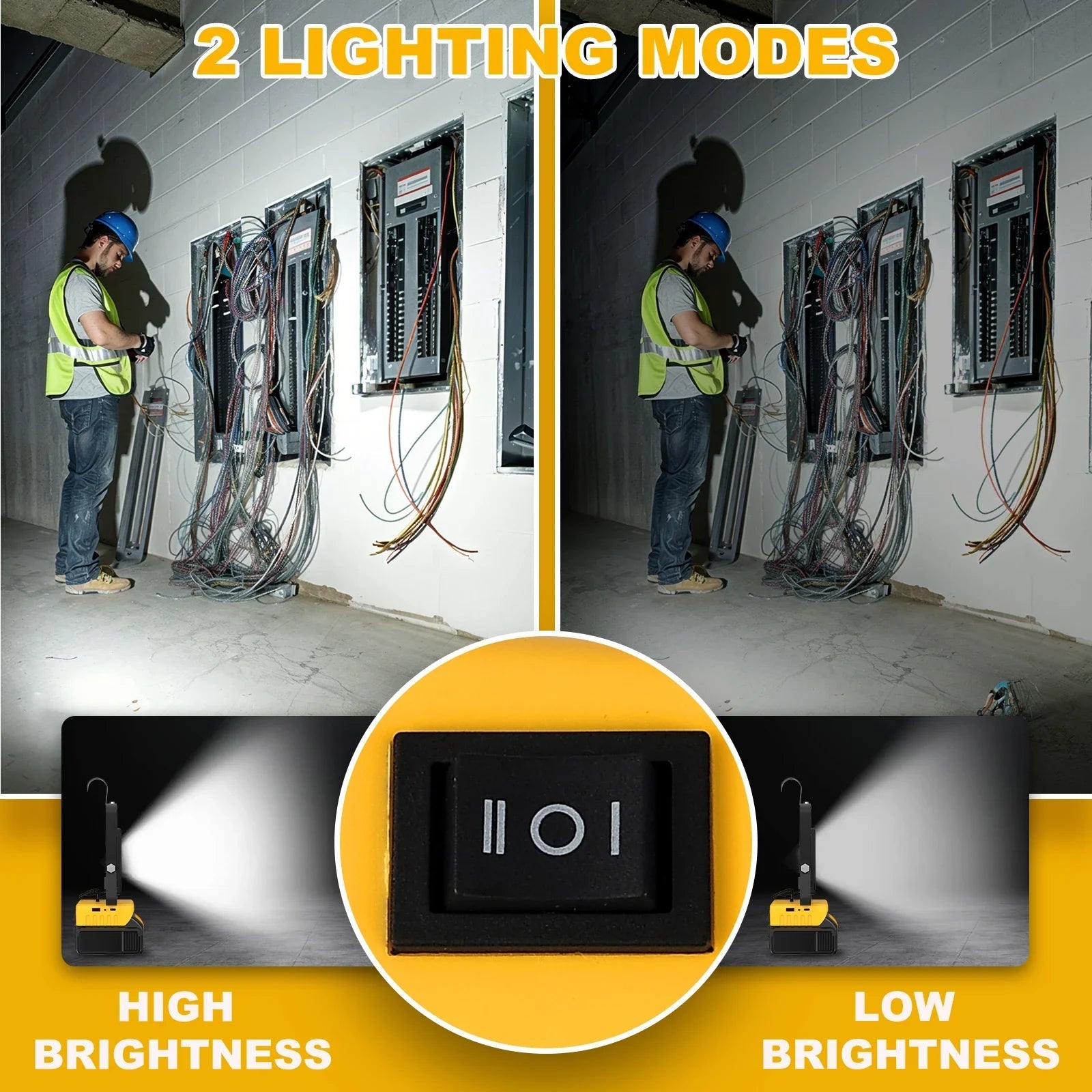 LumaWork | LED Arbeitsleuchte | 60W | 6000 Lumen | USB & Type-C Ladeanschluss 2