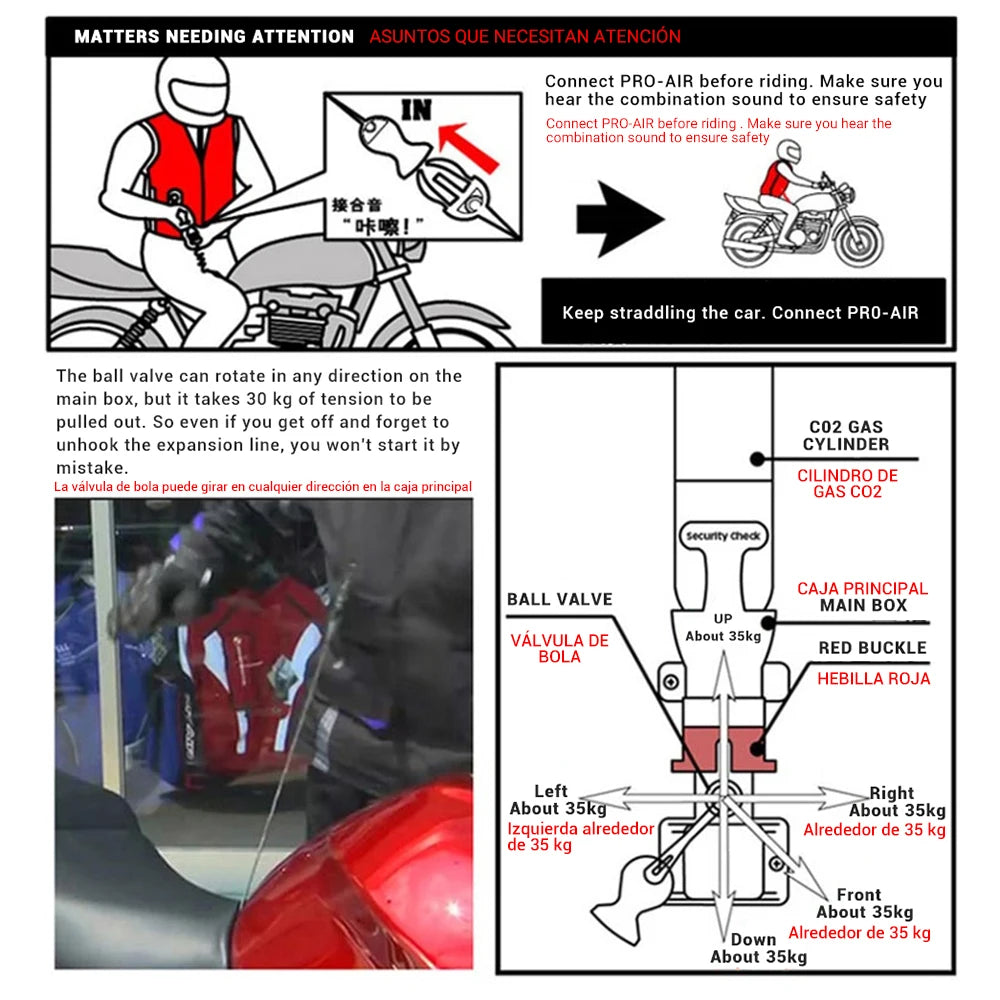 Motorcycle Air Bag Vest, Airbag System, CE Protector