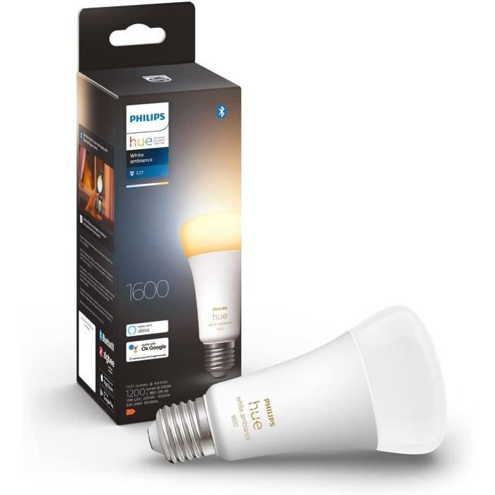 Philips Hue White Ambiance, E27 verbonden LED-lamp, Equivalent 100W, 1600 Lumen, Bluetooth compatible