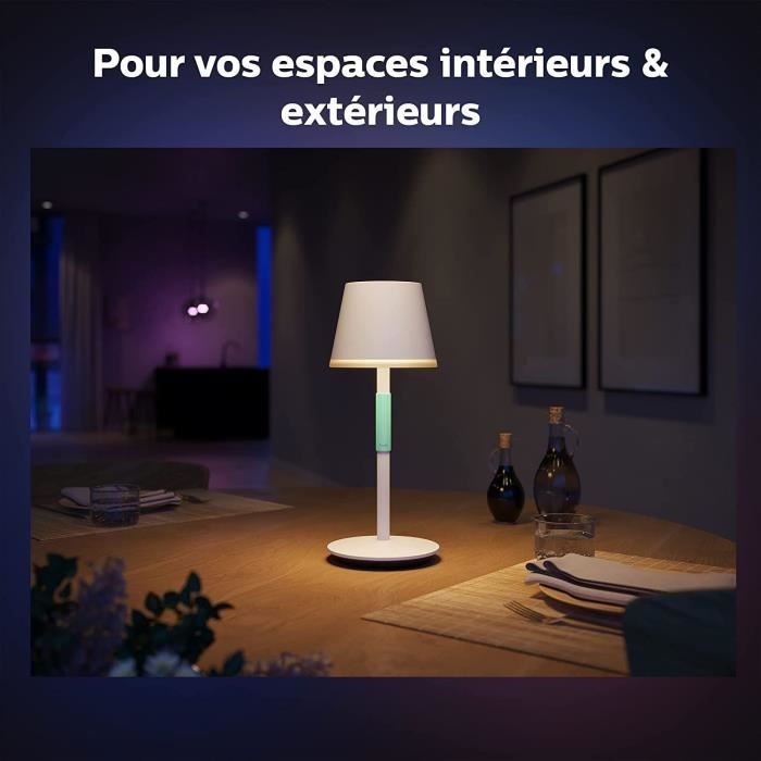 Philips White en Color Ambiance, Hue Belle draagbare tafellamp, Bluetooth compatibel, wit