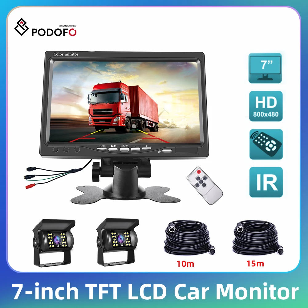 Car Rear View Monitor, 12V/24V, Reversing Camera