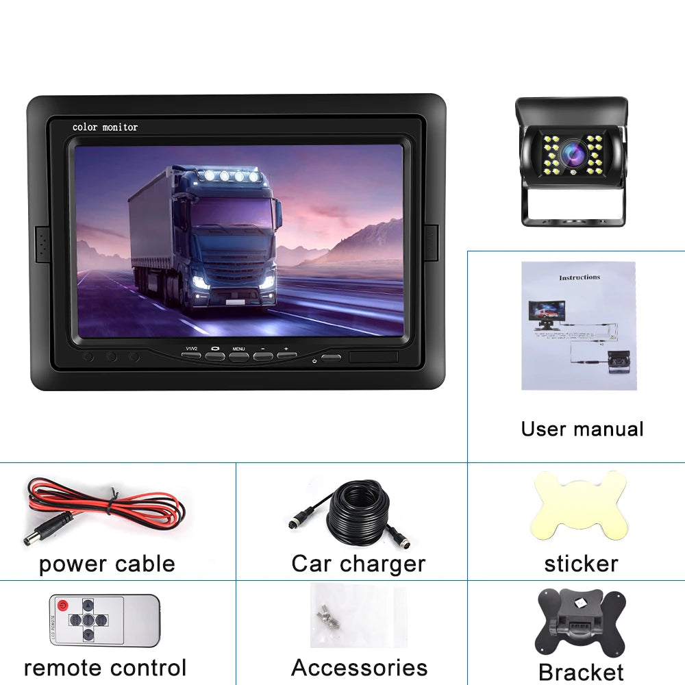 Car Rear View Monitor, 12V/24V, Reversing Camera