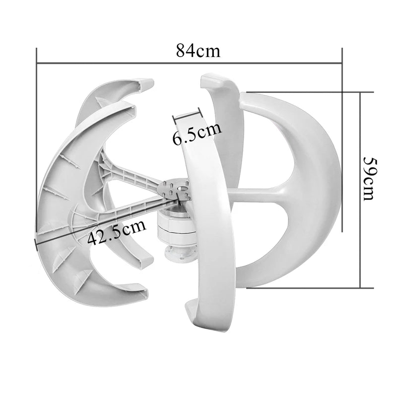 Verticale Windturbines, 3000W Vermogen, Dagelijks 6kwh Zonnecelsysteem