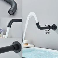 Bathroom Faucet, Matte Black Finish, Wall Mount Spout