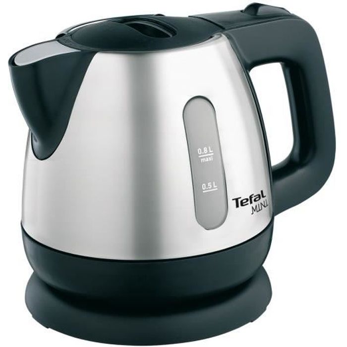 Tefal BI812510 MINI INOX kettle, capacity 0.8 l, wireless kettle, 360 ° base, hidden resistance, visible water level