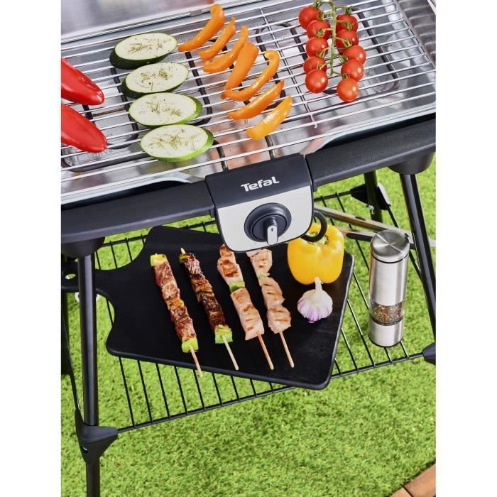 WEASY GBE42 Elektrische BBQ grill om op te staan of op voeten-41,5x24cm-Verstelbare temperatuur-2000W -Verwijderbare tray-Anti-slip voeten