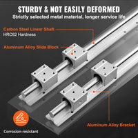 Linear Guide Rail Set, 1500/1800/2200 mm, SBR20 Guide Rails