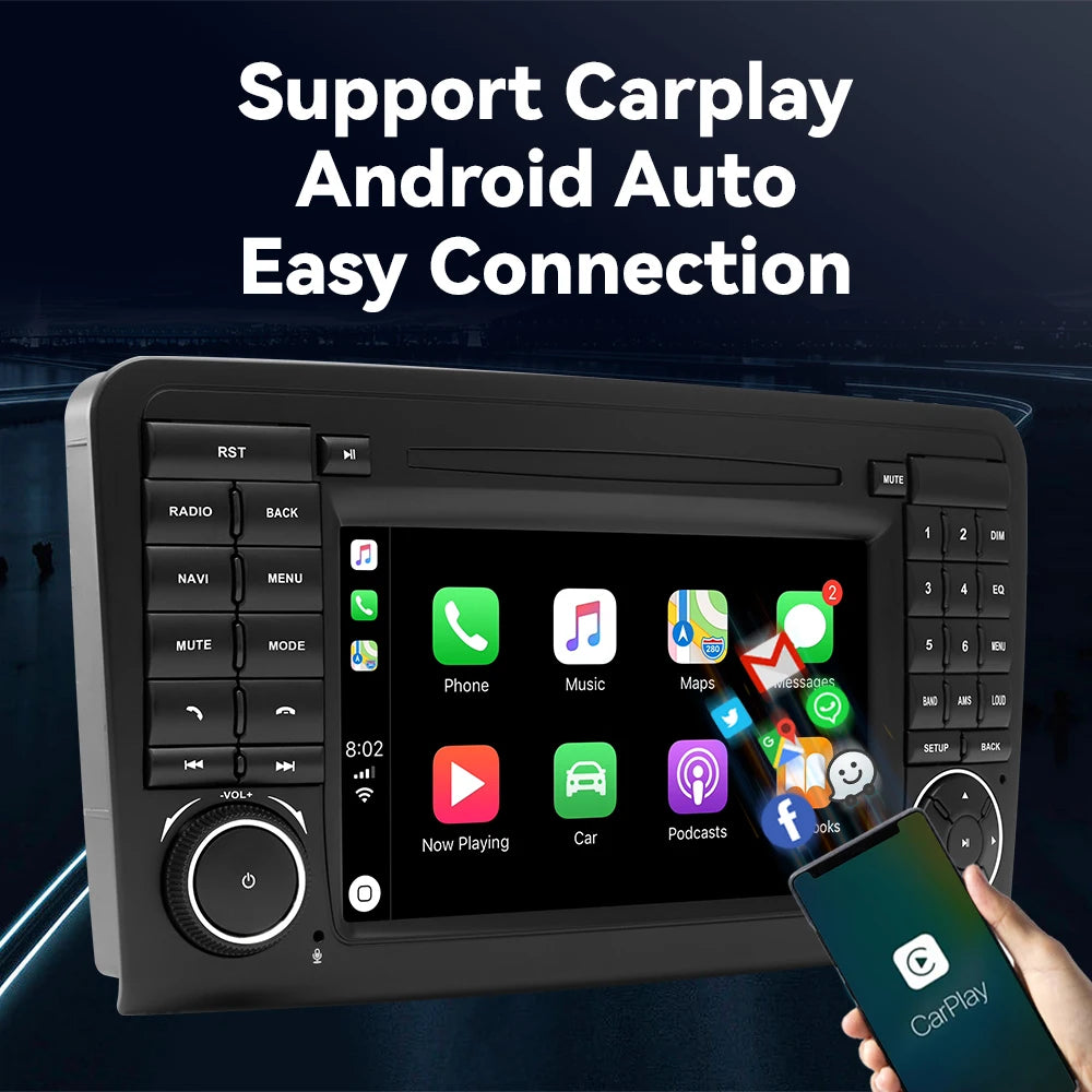 Carplay autoradio speler, draadloze connectiviteit, Android 12 DSP