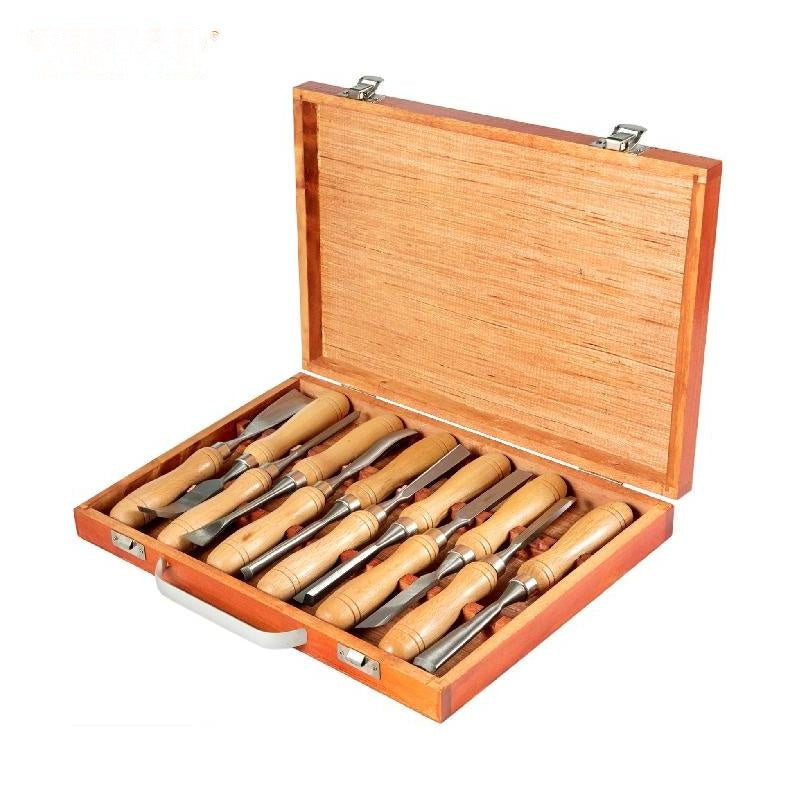 Wood Turning Chisel Set, High Speed Steel Blades, Aluminum Alloy & Beech Wood Grip