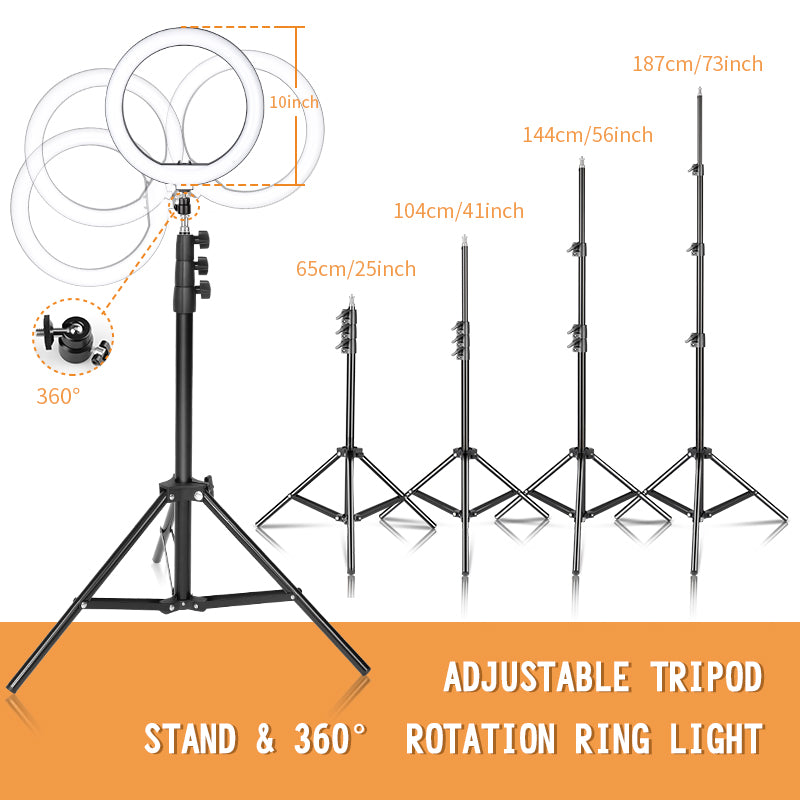 LED Ring Light, Bluetooth afstandsbediening, statiefstandaard