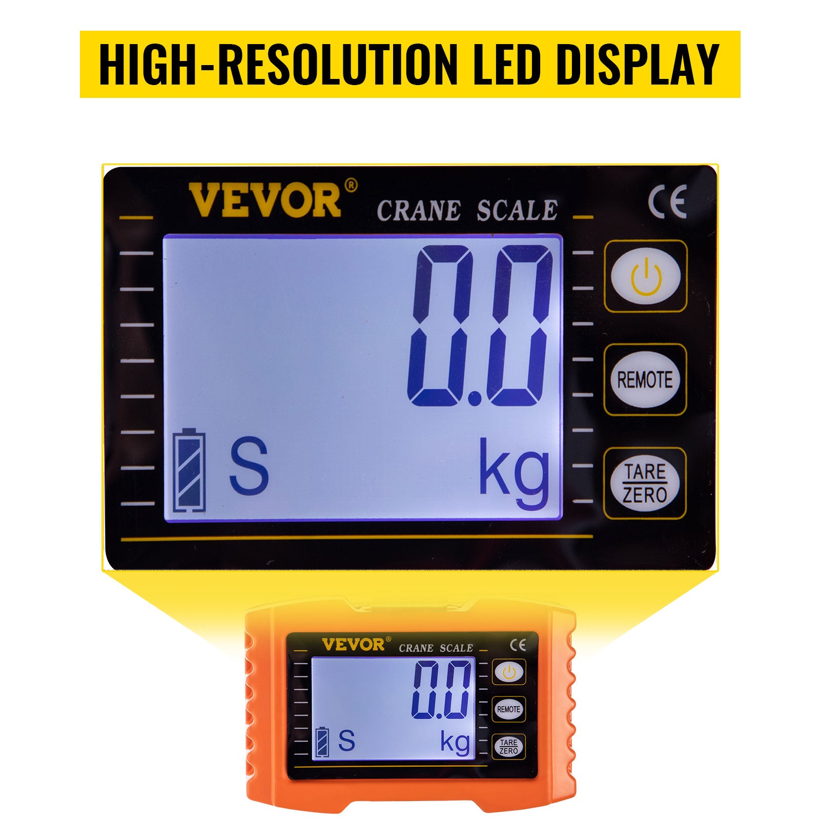 1000KG Digital Crane Scale - Aluminum, LED Display, Reinforced R