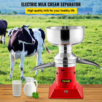 100L/H Electric Cream Separator - 30W Motor, Stainless Steel & Cast Iron