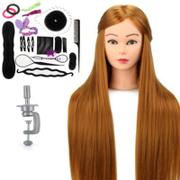 Hairdressing Training Mannequin Head, High Temperature Synthetic Fiber, 75 cm Length